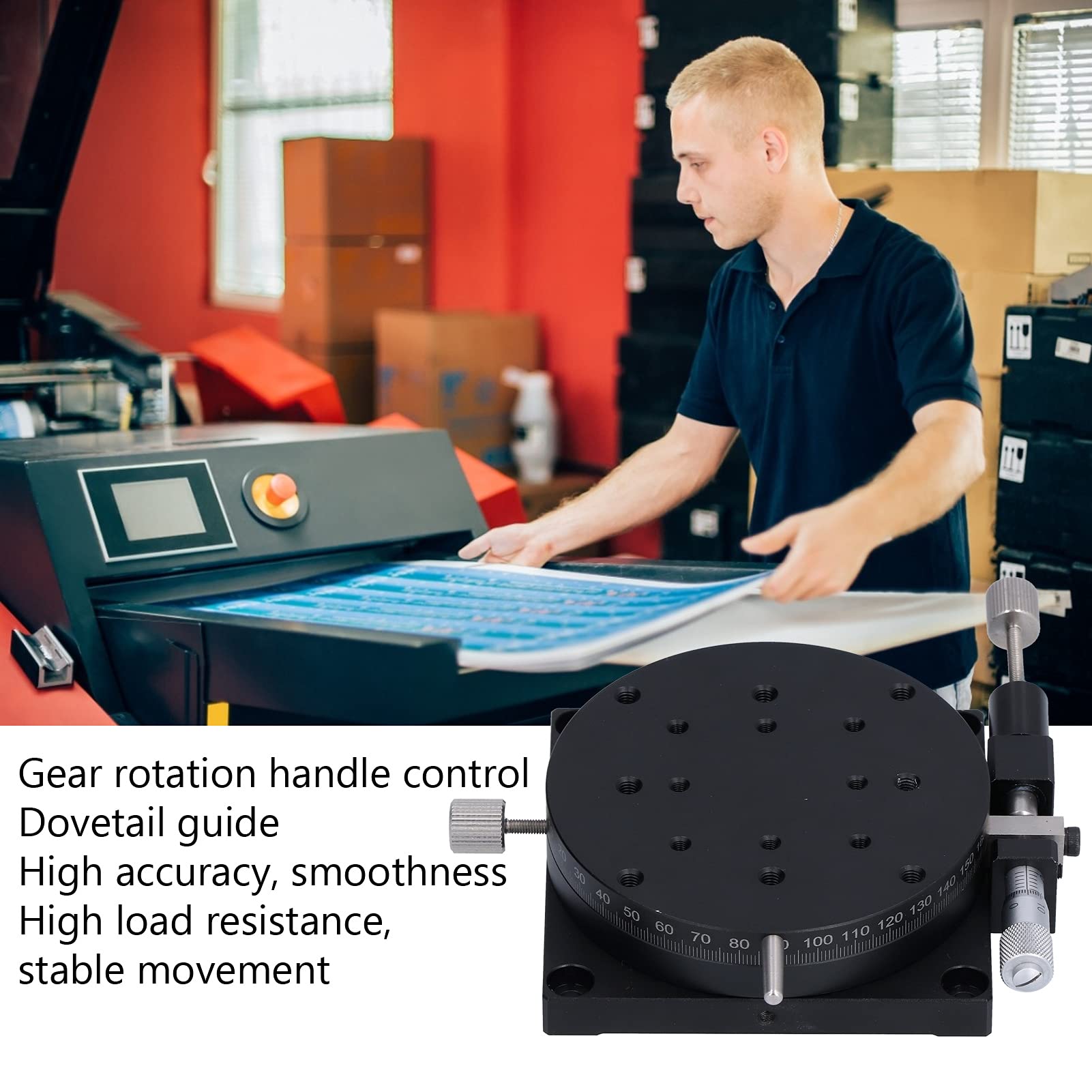 Manuell Rotierender Lineartisch, Durchmesser 80 Mm RB-A80 Manuell Rotierender Lineartisch, Trimmplattform mit Skala, Verschiebbarer Abstimmtisch, Lineare Rollenlager