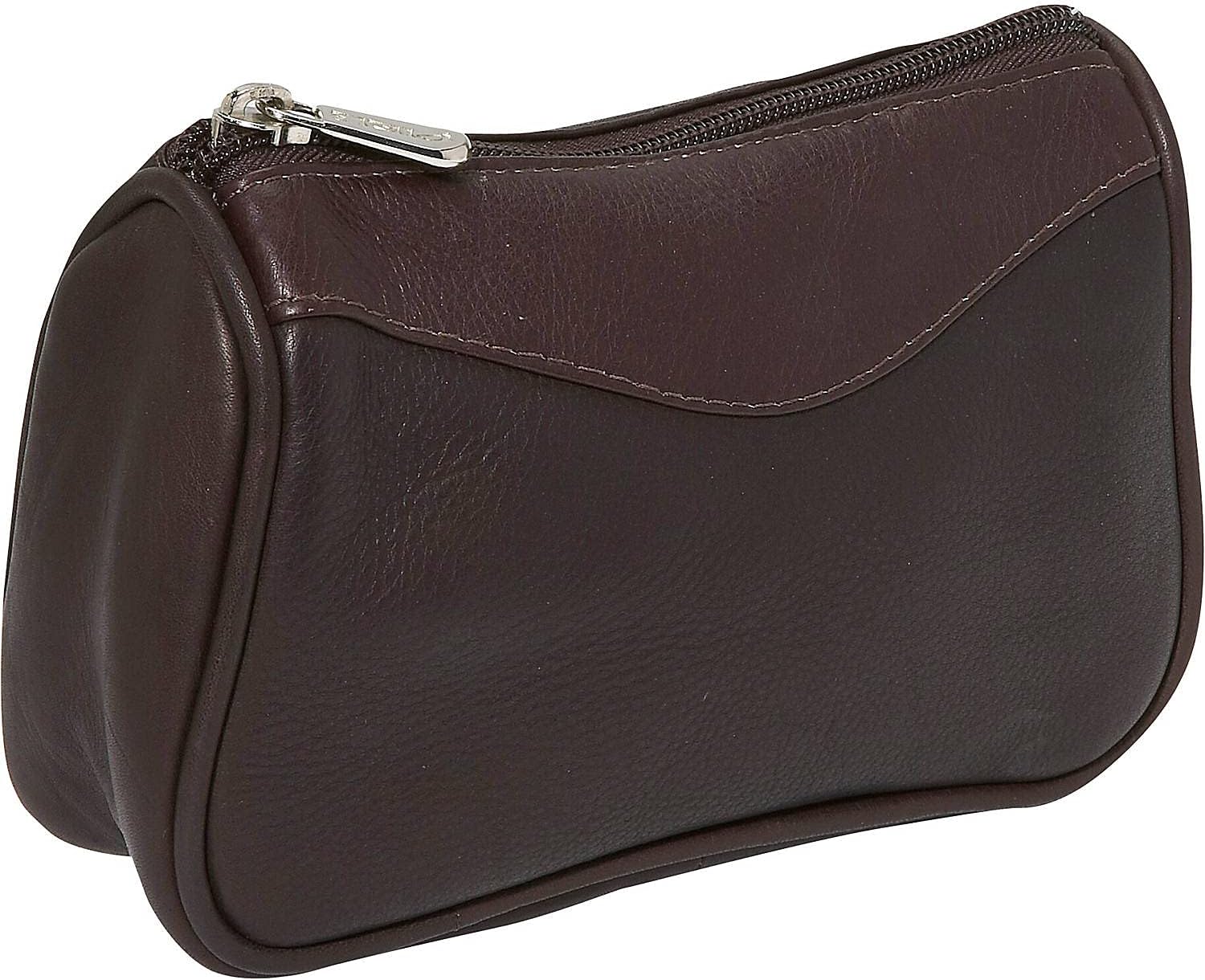 Piel Leather Carry-All Zip Pouch, Chocolate, One Size
