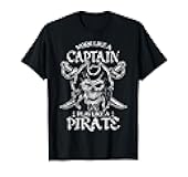 Distressed Work Like A Captain Play Like A Pirate Halloween T-Shirt