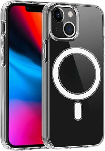 for iPhone 12 Case, Compatible with MagSafe, Screen Protector, Clear Magnetic Phone Case for iPhone 12