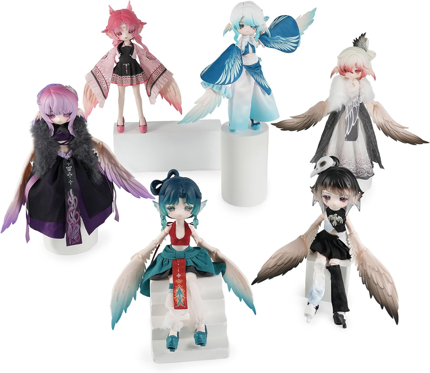 BEEMAI Luluya Cloud Feather Pavilion Series Single Box (Contains 1 Figure), 1/8 BJD Blind Box Cute Figures Collectibles Birthday Gift