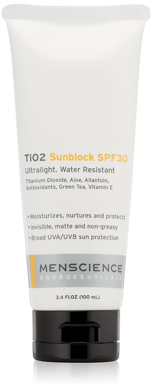 MenScience Androceuticals TiO2 Protetor solar facial SPF 30, 100 mL