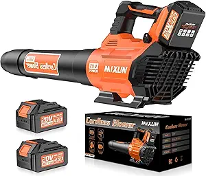 Leaf Blower Cordless - 580CFM/160MPH Electric Leaf Blower, 2 X 4.0Ah Battery and Charger with 3 Speed Modes, for Lawn, Yard, Sidewalk, Garage Cleaning