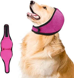 Dog Ear Muffs for Noise Protection & Bath, NoShake Ear Wrap for Hematoma, Drying