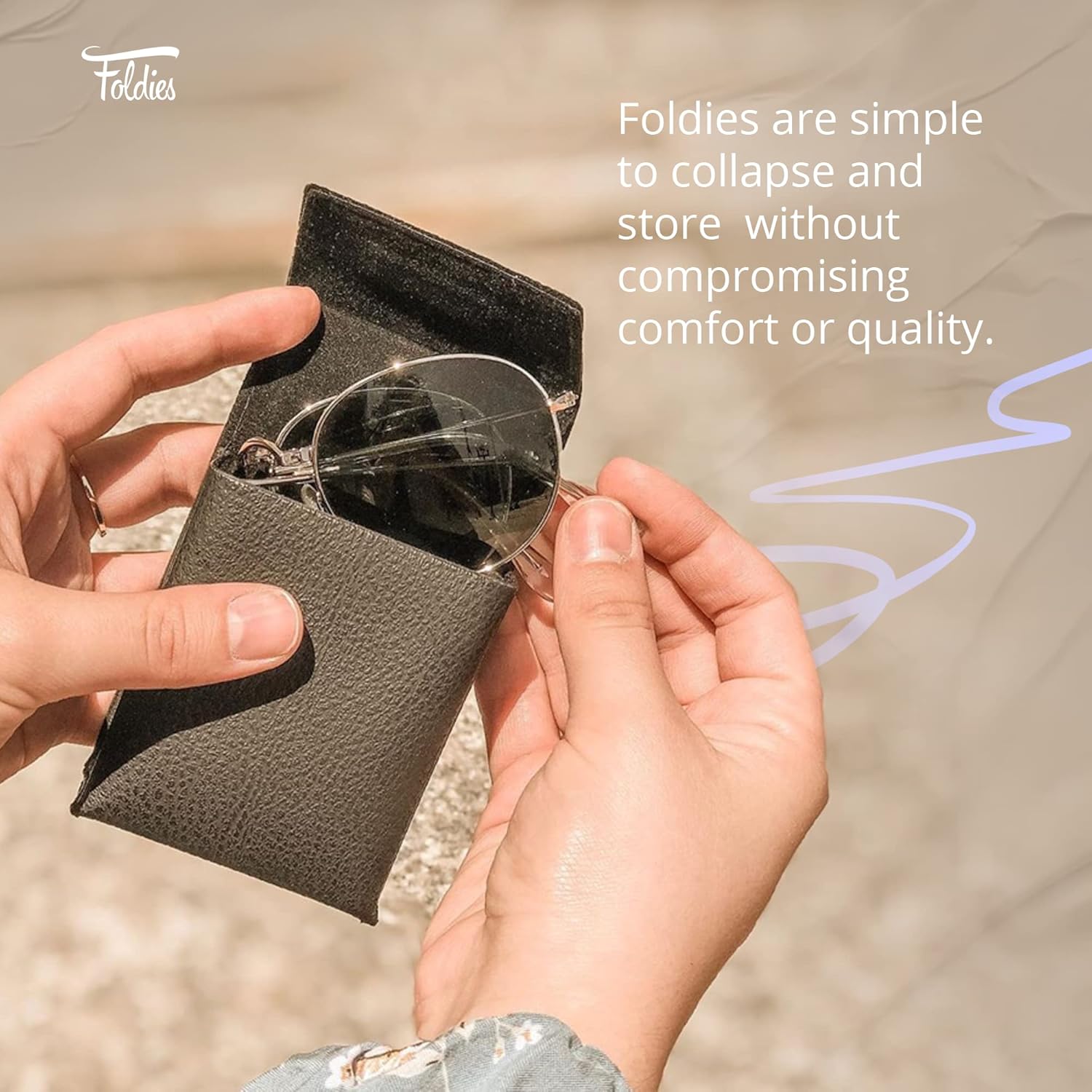 Round Folding Sunglasses Polarized, UV400, UVA, UVB Protection for Men Women, Folding Sunglasses Leather Case