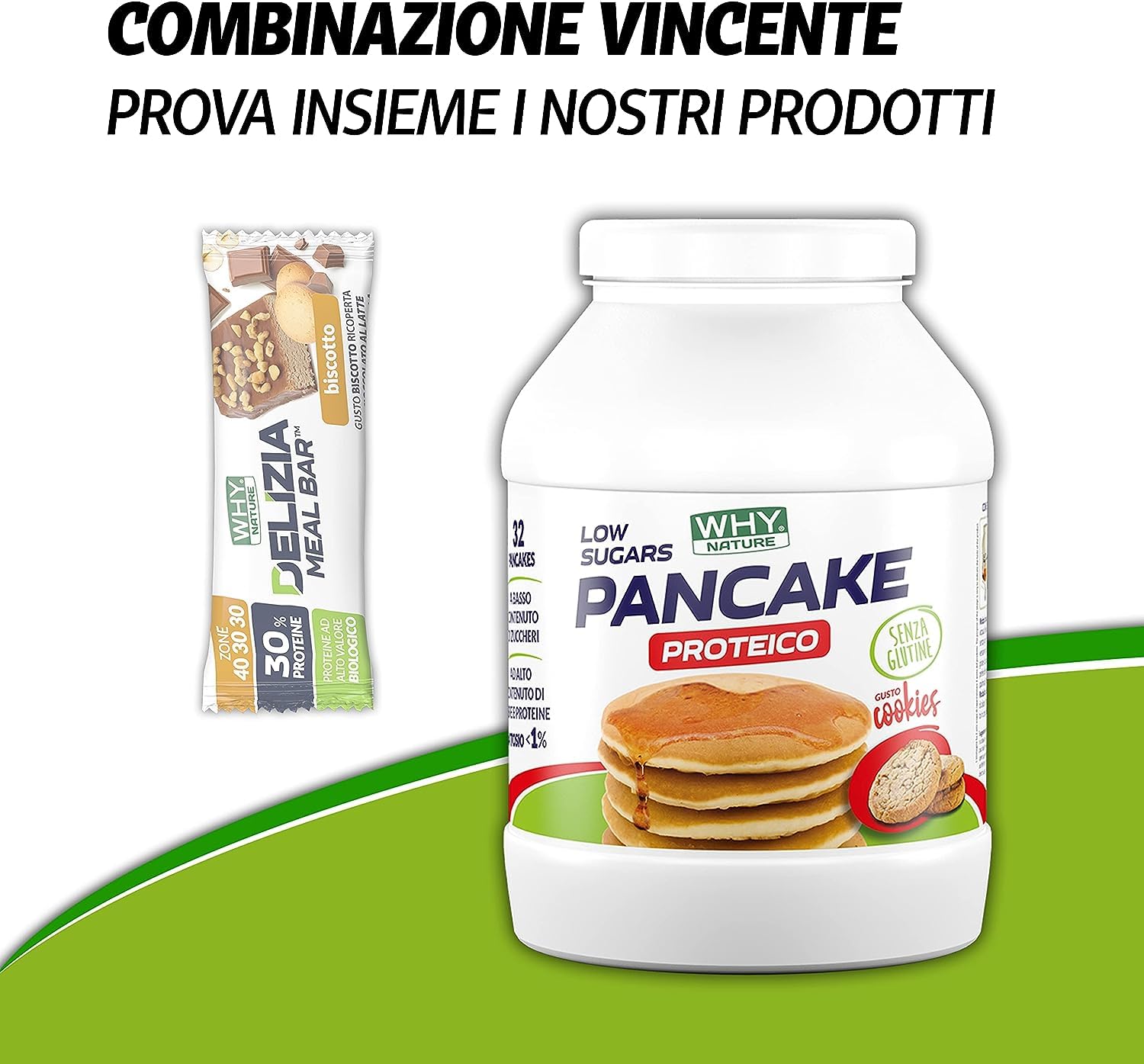 WHY NATURE DELIZIA MEAL BAR - Barretta Proteica Ricoperta al Cioccolato - Snack Proteici Gusto Biscotto - Box da 24 Pezzi - 50 gr