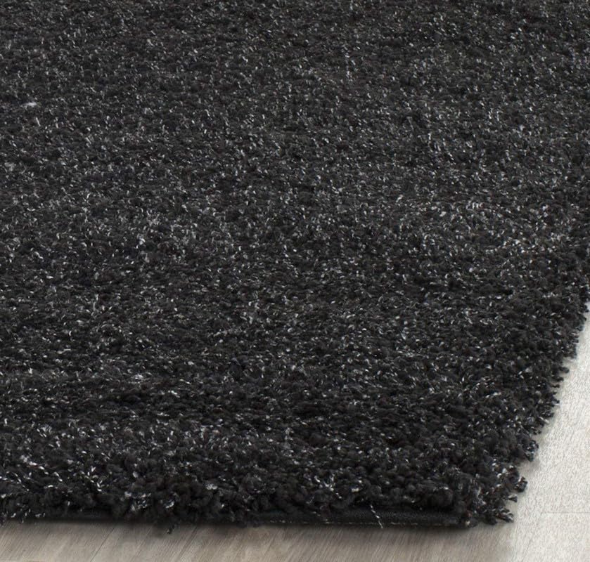 Image of Carpet for Living Room, Bedroom and Hall Handmade Microfiber Cozy Soft and Fluffy Shaggy Area Rug with 2 inch Thick Anti Skid Carpet [2x4 Feet Black]