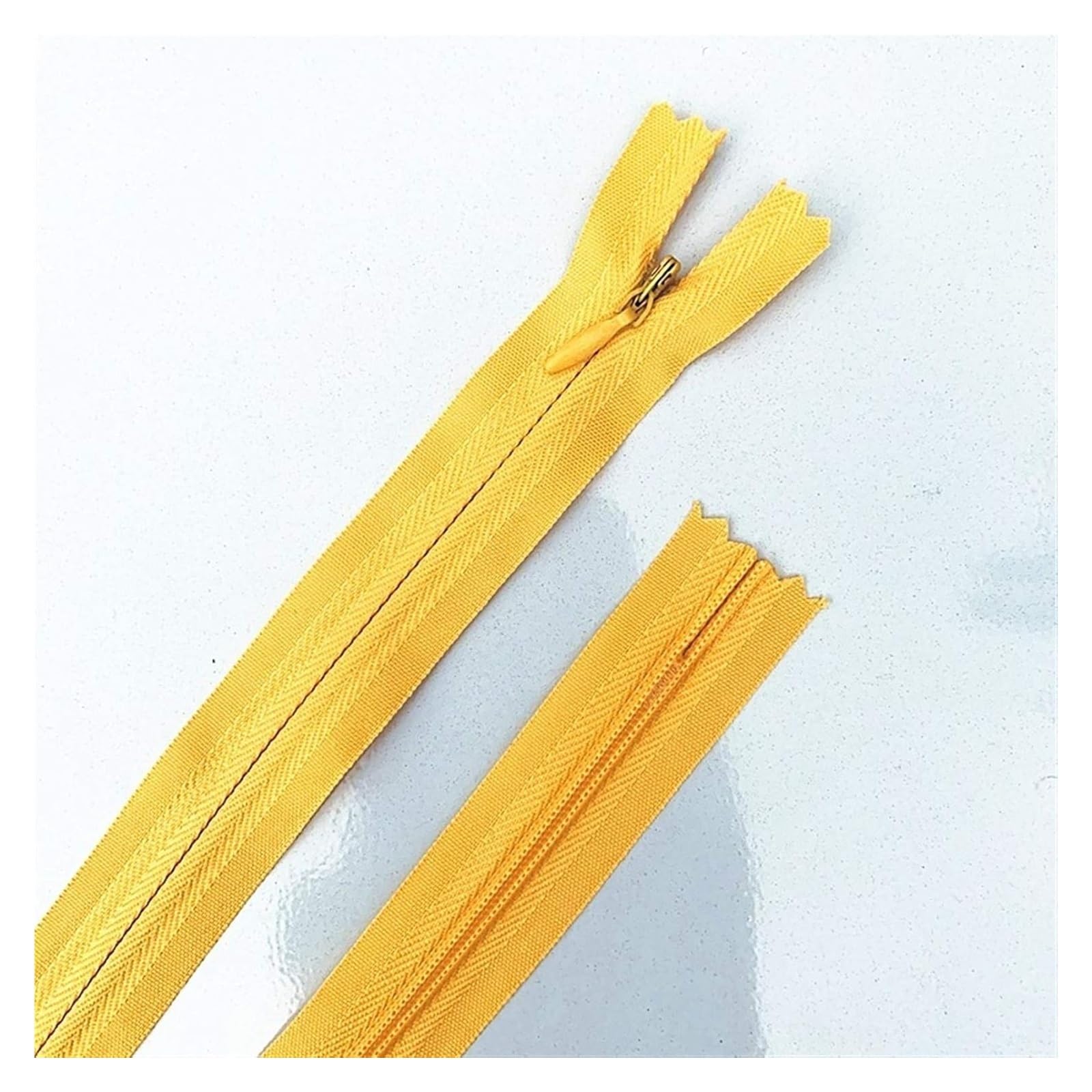 dfEDRd Nylon Coil Zipper by The Yards, 10pcs 3# Concealed Zipper, Nylon Sewing Zip Ring, 20-60cm(Golden,20cm)