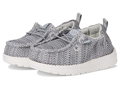 Hey Dude Kids Lildude Slip-On Core (Infant/Toddler) Boys Shoes Grey/White : 3 Infant M, Textile