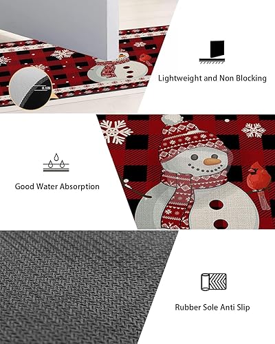 Miniatura 3 de Tapete de baño de muñeco de nieve de Navidad para bañera, antideslizante, de secado rápido y absorbente, tierra de diatomeas, fregadero, dormitorio,