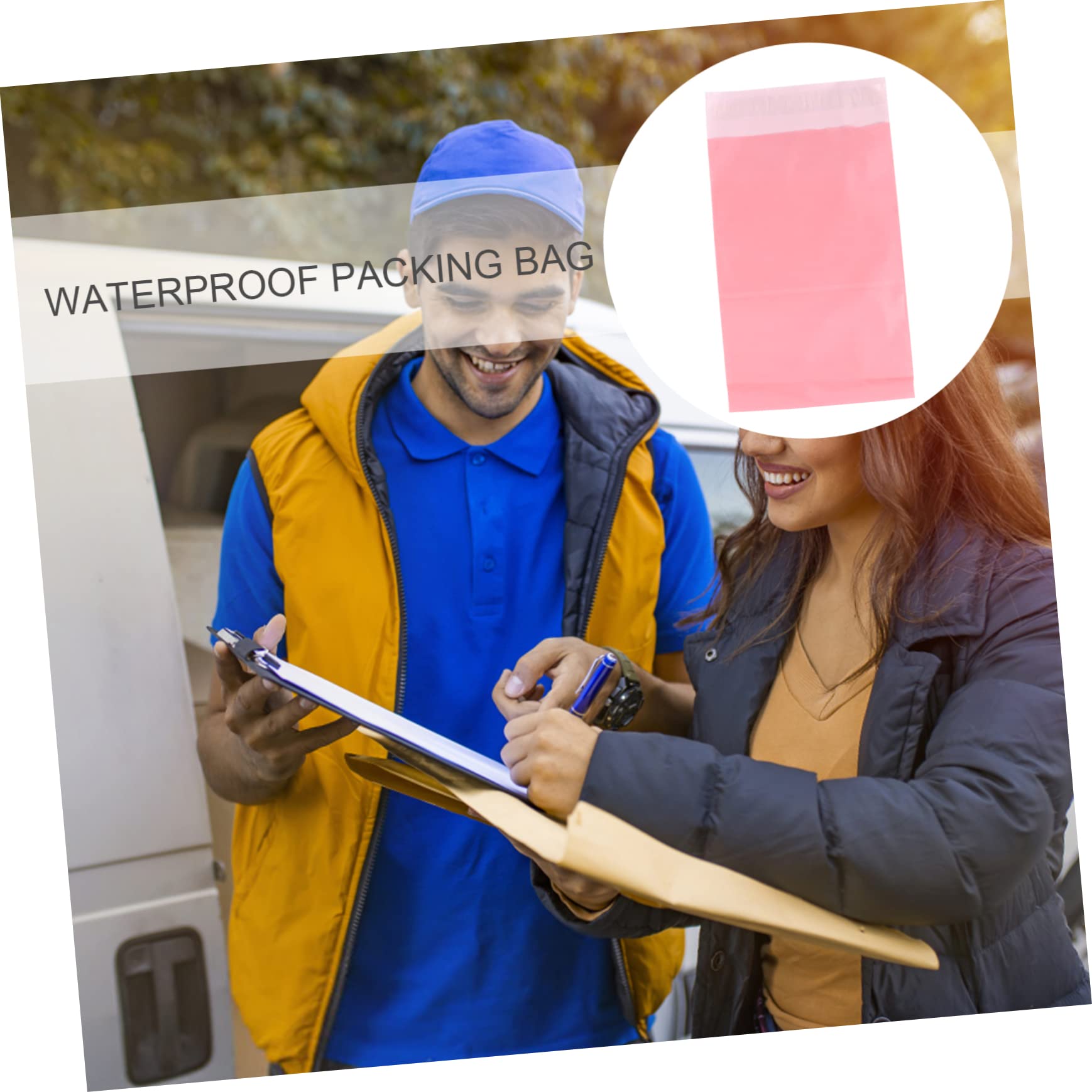 NUOBESTY 4 Zestawy Różowa Torba Kurierska Torby Wysyłkowe Torby Samoprzylepne Pocztowe Ekspresowe Koperty Wysyłkowe Logistyczne Koperty Pakujące 200szt*4