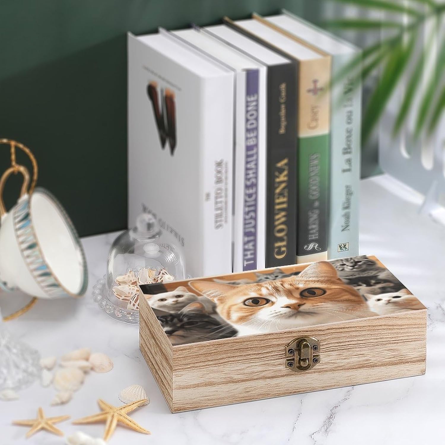 Funny Pet Cat Wooden Box Wooden Storage Box Wooden Boxes for Storage Wooden Box with Hinged Lid Wooden Jewelry Box Wooden Jewelry Box for Women Small Wooden Box image 4