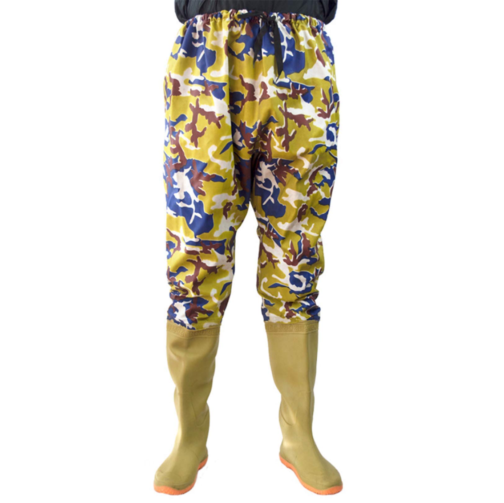 Trampolieri da Uomo in Nylon PVC Impermeabile con Stivali di Gomma Taglia 36-45, Pantaloni da Pesca Antiscivolo Traspiranti Alti 110 Cm/Waders/Waders, Camouflage