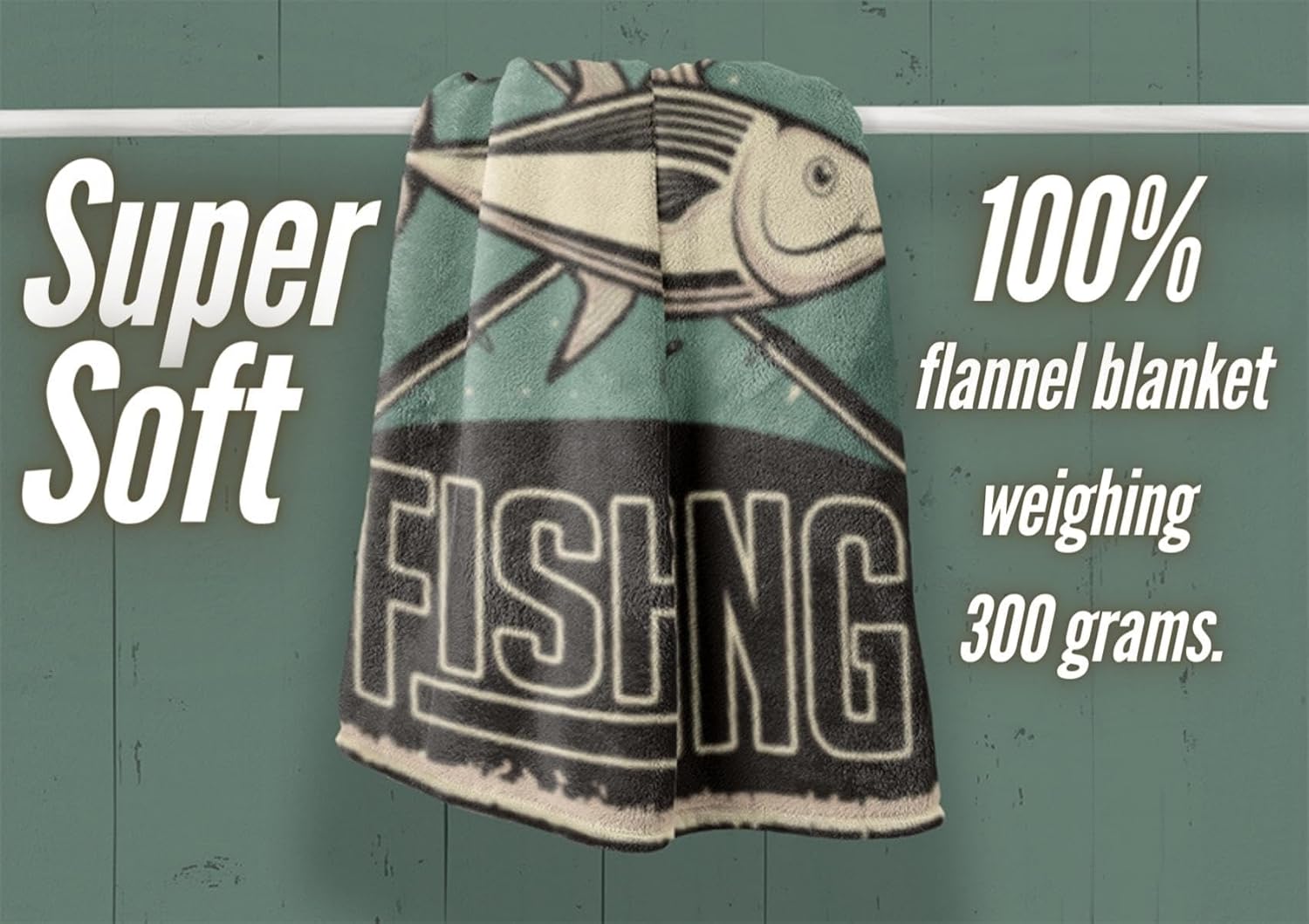InnoBeta Fishing Gifts for Men Unique, Funny Fishing Gifts, 50x65 Inch Flannel Throw Blanket - Image 2