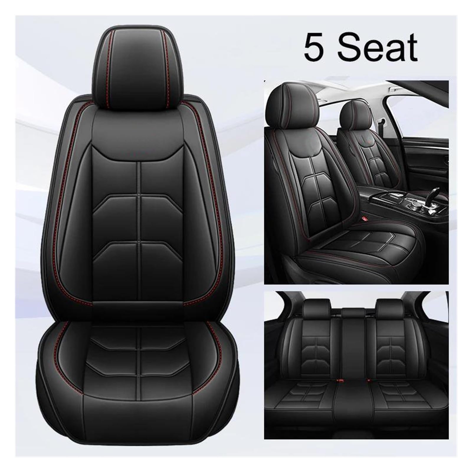 Housse De Siège De Voiture, Accessoires De Voiture Pour TOYOTA, Corolla, Camry, RAV4, CHR, Highlander, Land Cuirser Imperméable Protege Siege Voiture Housses ( Couleur : Black 5 Seat , Taille : SE )