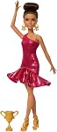 Barbie Poupée Pop Star habillée en jupe irisé avec microphone et cheveux roses, Jouet pour 3 à 7 Âgés d'un an