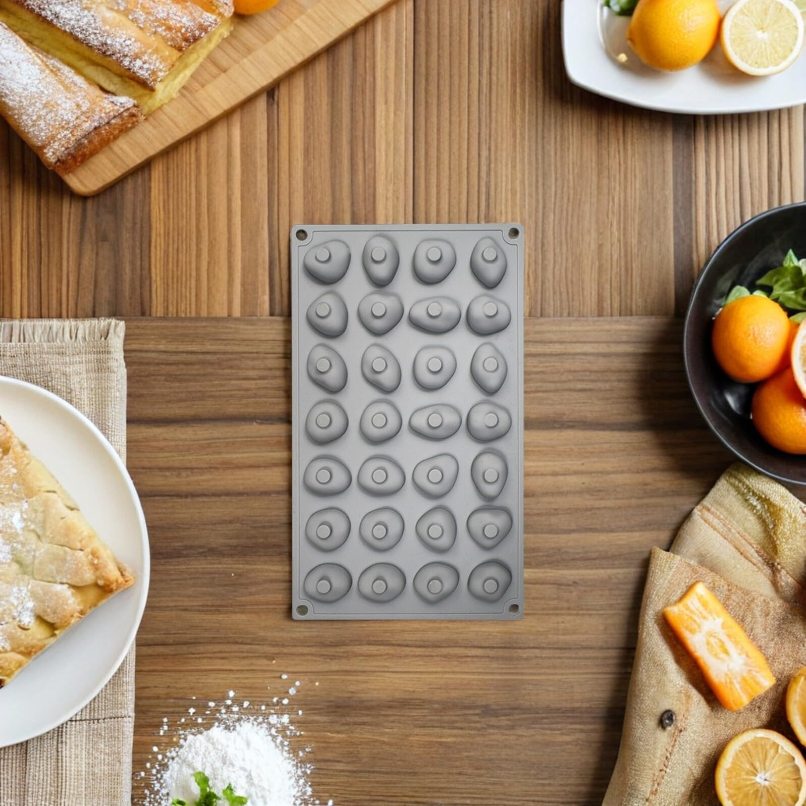 Hemobllo 2pezzi Stampo in Silicone per Ciottoli Cavità Forme di Pietra per Cioccolatini Mousse al Cioccolato Caramelle e Fondente Antiaderente Facile da Pulire e Trasportare