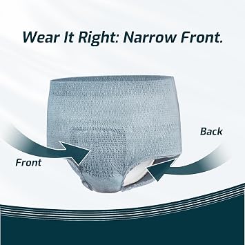 SUNKISS Incontinence Pants for Men, Comfortable, Grey, XLarge, 32 Count