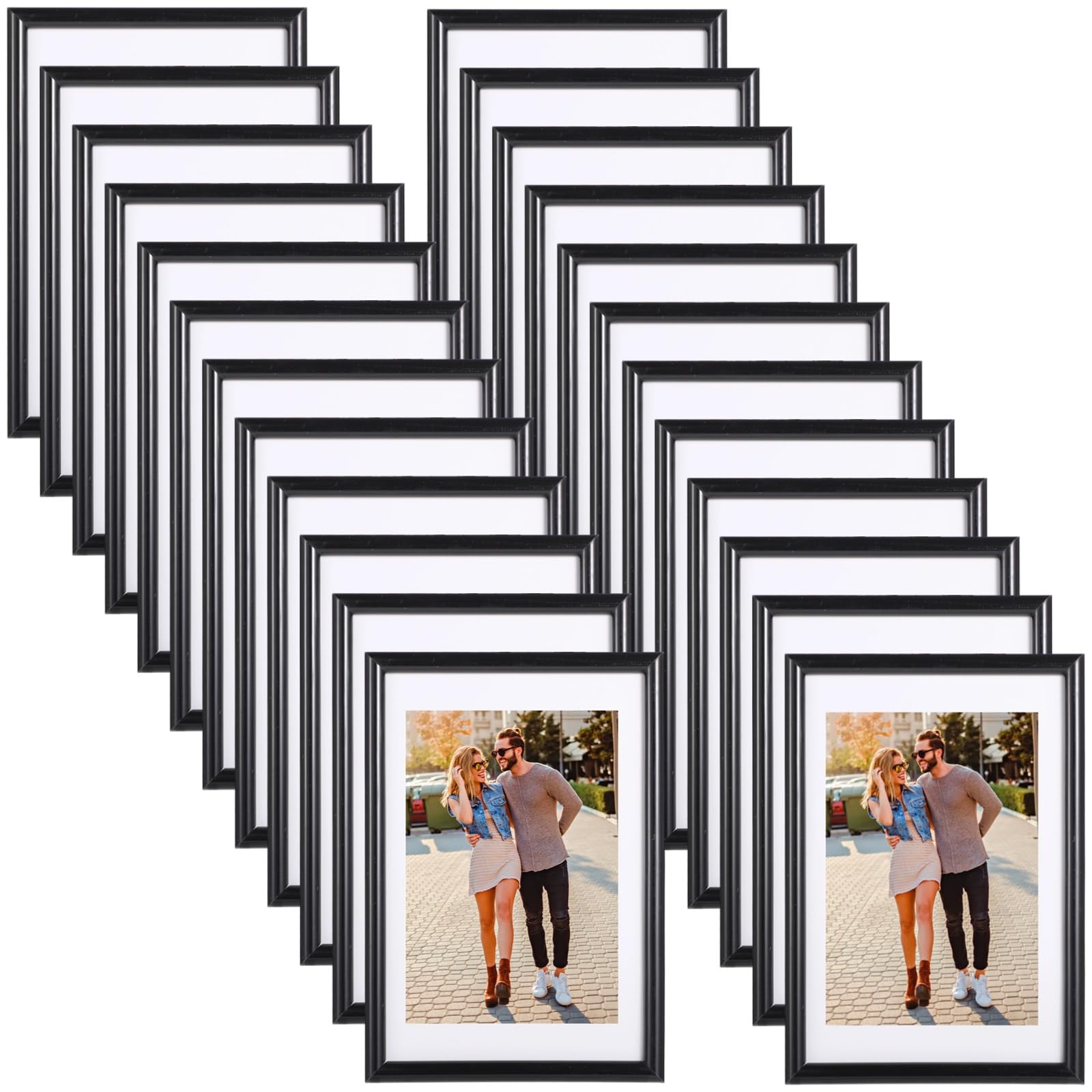 Cadre photo noir en bois 21x29.7 A4 avec verre de protection pour affiche et poster