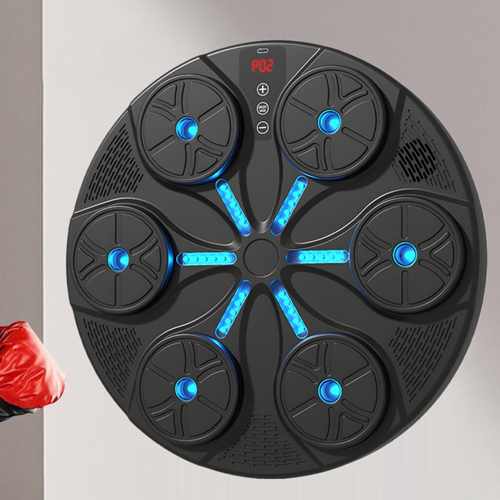 Macchina di Pugilato Musica Elettronica,Musica Formazione Macchina per la Boxe, Macchina Intelligente Formazione Punzonatura | Intelligente Boxe Trainer con Capacità di Carico P | con RGB a Parete Macchina da Boxe Musicale per Adulti Per Uomini, Donne, Ad