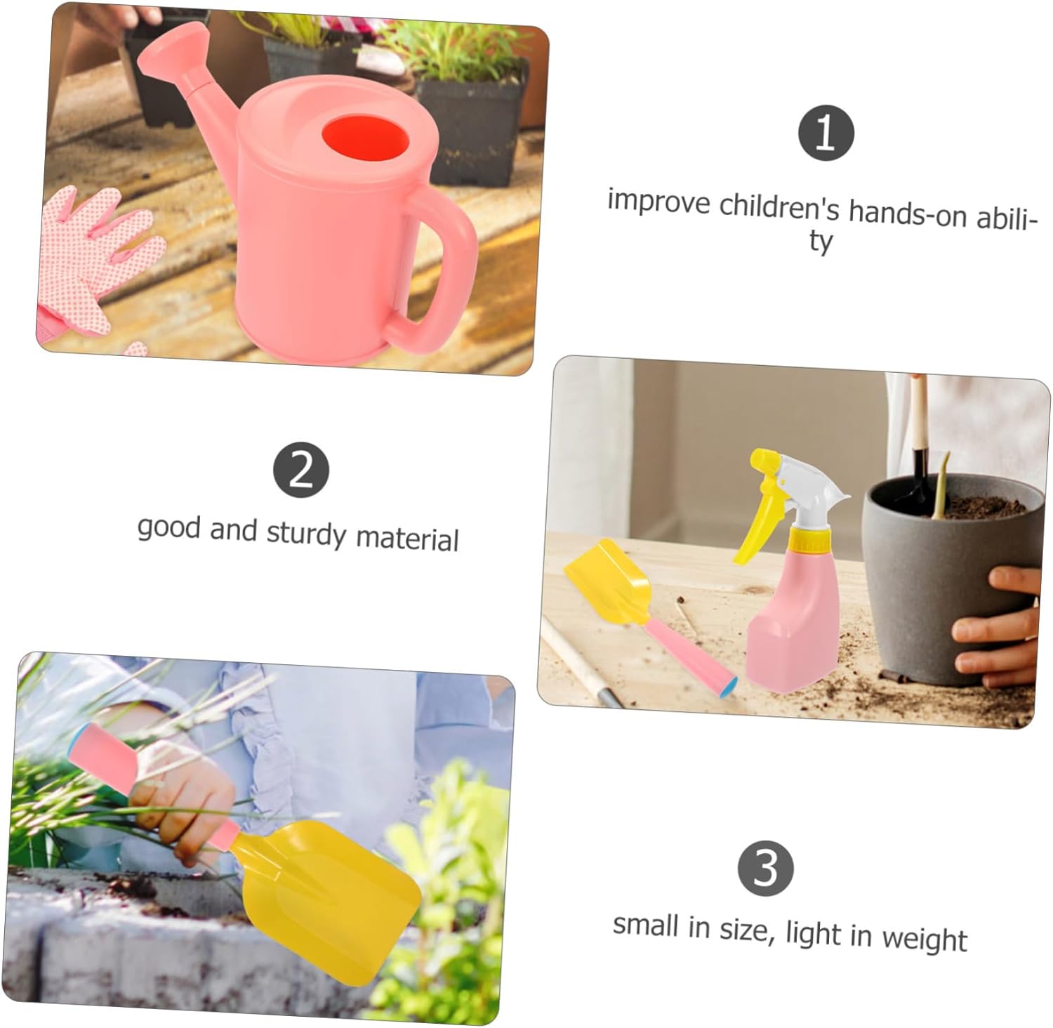 1set Boys and Girls Gardening Tool Set Boy Girl Garden Kit Rake Shovel Gloves Watering Can Apron and Tote Bag for Outdoor Fun and Learning Activities