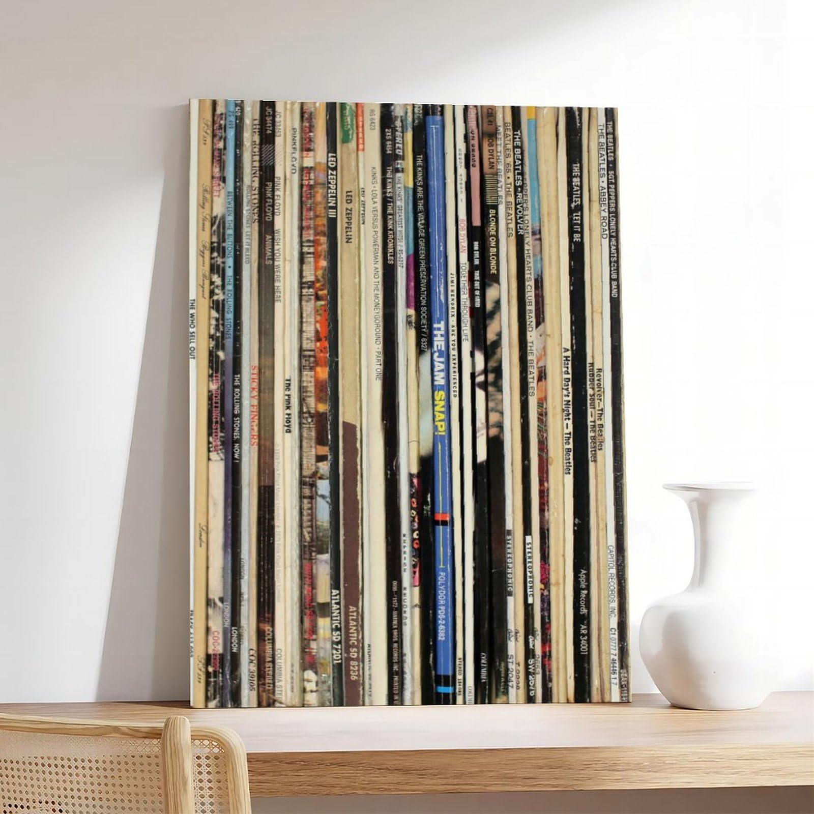 Poster su tela con dischi in vinile rock classico, decorazione per camera da letto, ufficio, cucina, regalo, 60 x 90 cm