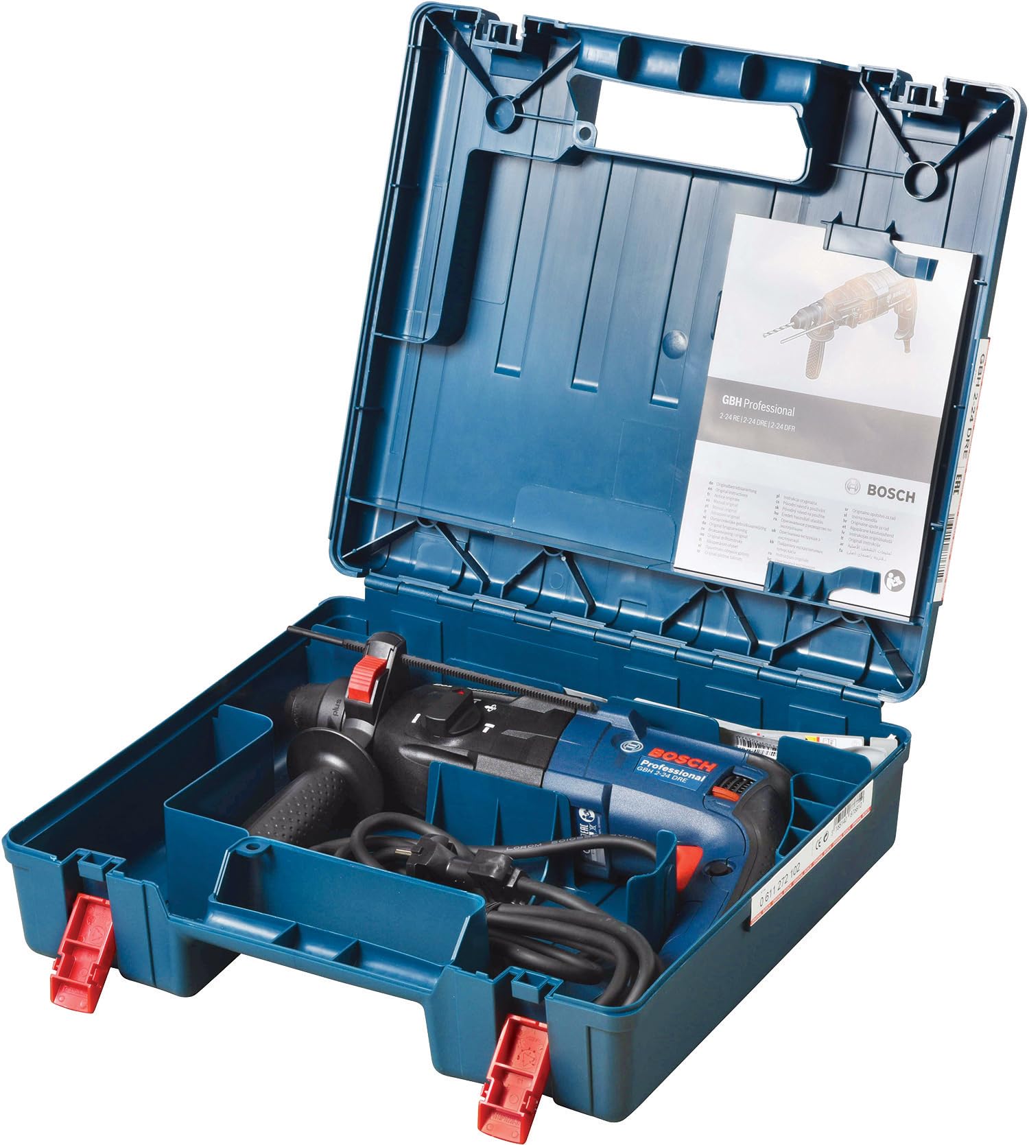 Bosch Professional: młot udarowo-obrotowy GBH 240 (z uchwytem SDS plus, 790 W, zestaw wierteł, walizka)