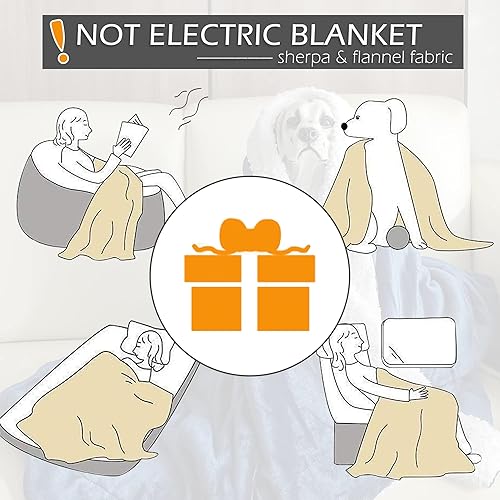 Miniatura 2 de Manta de tamaño King de 90 x 108 pulgadas, color azul marino, cálida manta de forro polar sherpa, cómoda manta de forro polar súper suave de doble