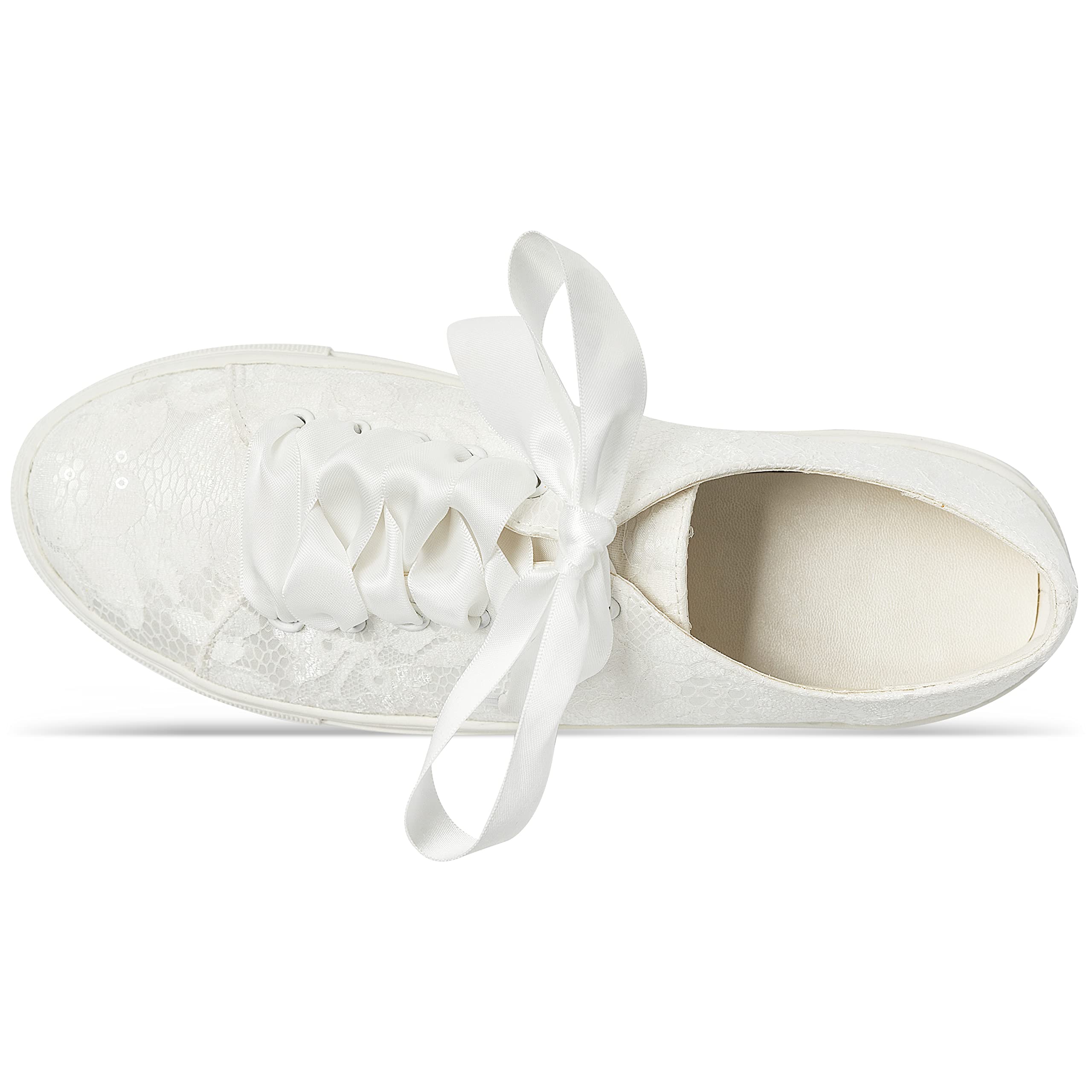 JIAJIA 8831Y Zapatos de Boda Zapatillas de Novia Planas Tenis de Novia Zapatillas de Encaje - Personalización Disponible