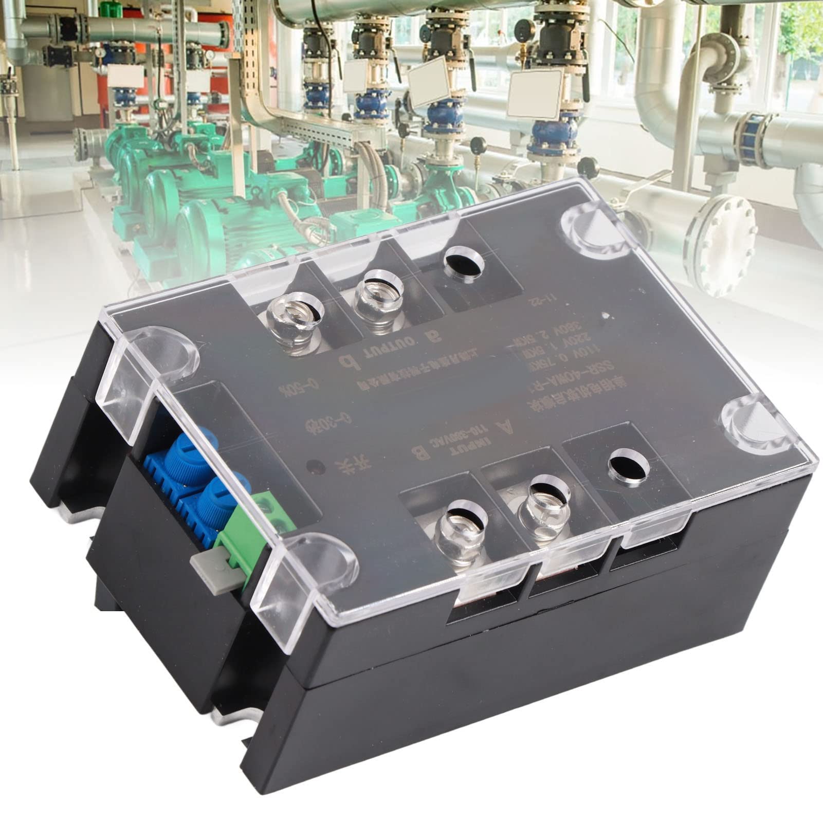 SSR-40WA-R Regolatore Elettrico Soft Start Monofase Bifas, 1,5 Kw Scheda Di Avviamento Modulo Ottico Con Fondo in Alluminio Module Controllore Starter Industriale Accessorio Controllo Motore Bifase