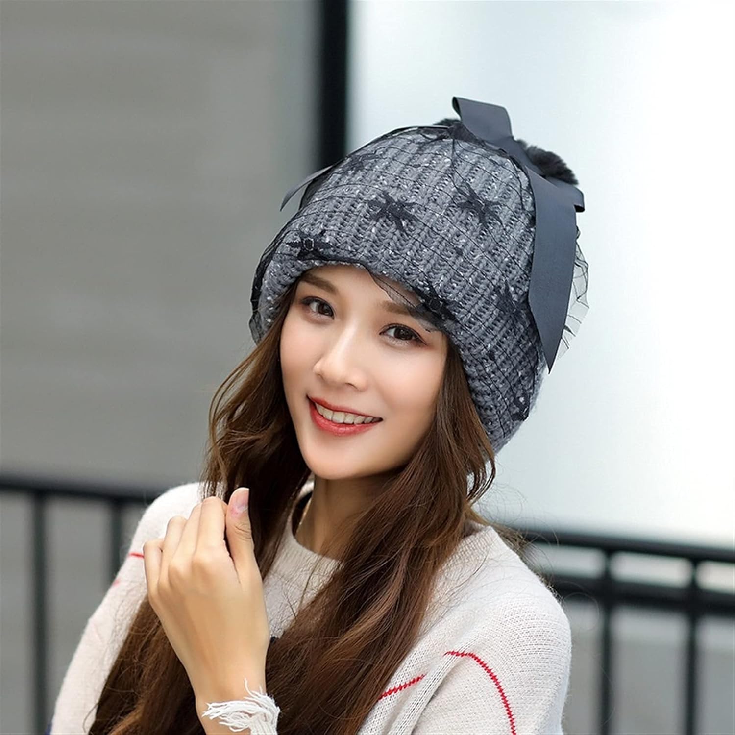 ハット女性の秋と甘い野生のニット帽の冬の韓国語バージョン