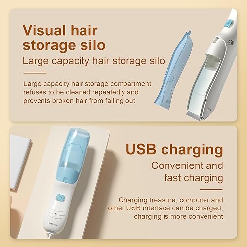Miniatura 7 de Cortapelos de bebé al vacío, cortapelos silenciosos para niños, cortadora de pelo de bebé inalámbrica, kit de corte de pelo de bebé impermeable para