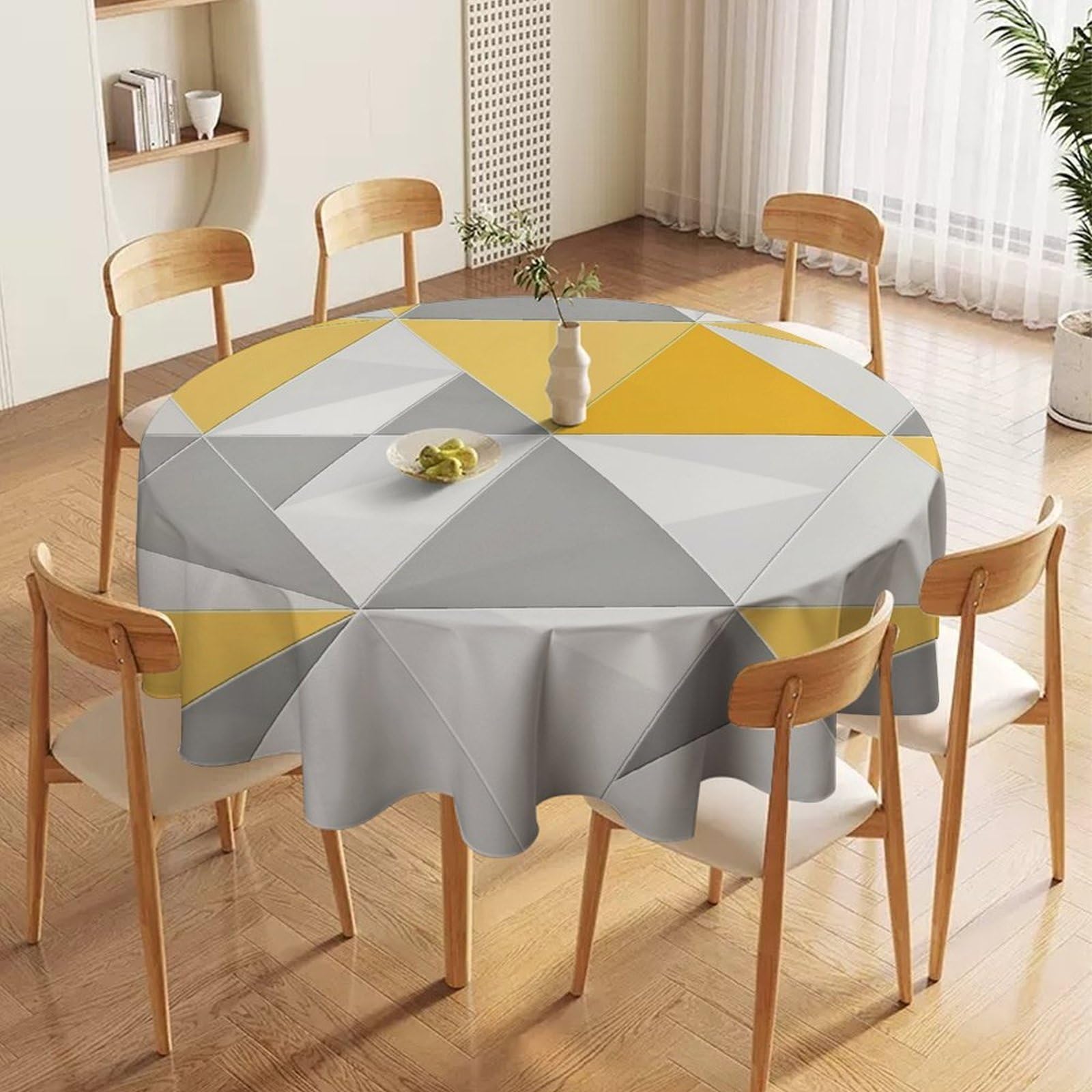 ORDOBO Round Table Cover -Abstract Flowers Print Home Table Cover For Dinner Kitchen Holiday Outdoors Protect Table Waterproof Dust-Proof Decoration 177X177Cm
