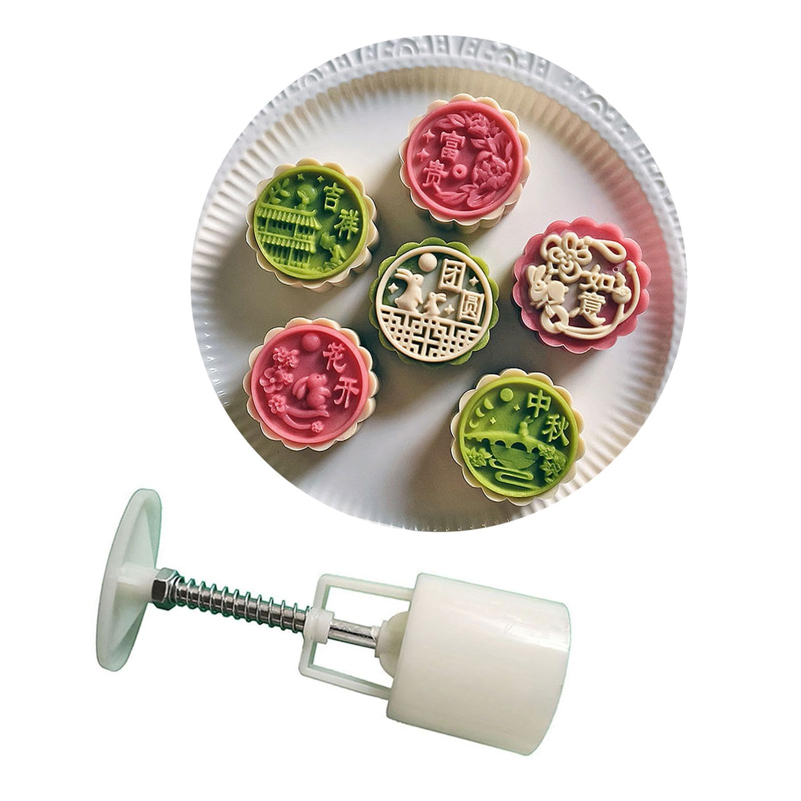 MICFENY Hand Pressed Cakes Mold ABS Bean Pastes Cake Mold for Baking Enthusiasts Festival Pastries Bakewares