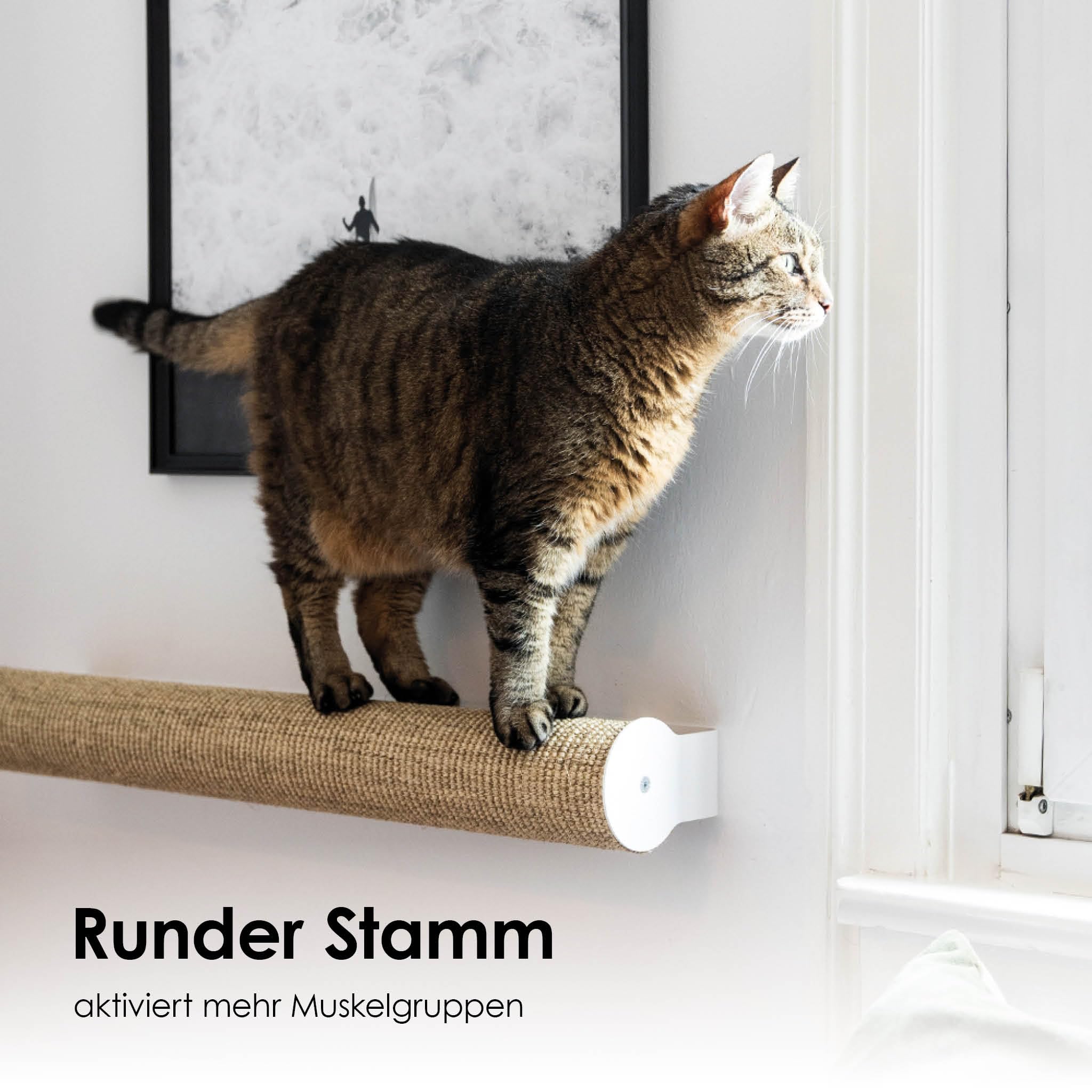 LucyBalu® Catwalk XL Tiragraffi da parete in sisal I Bianco/Sabbia