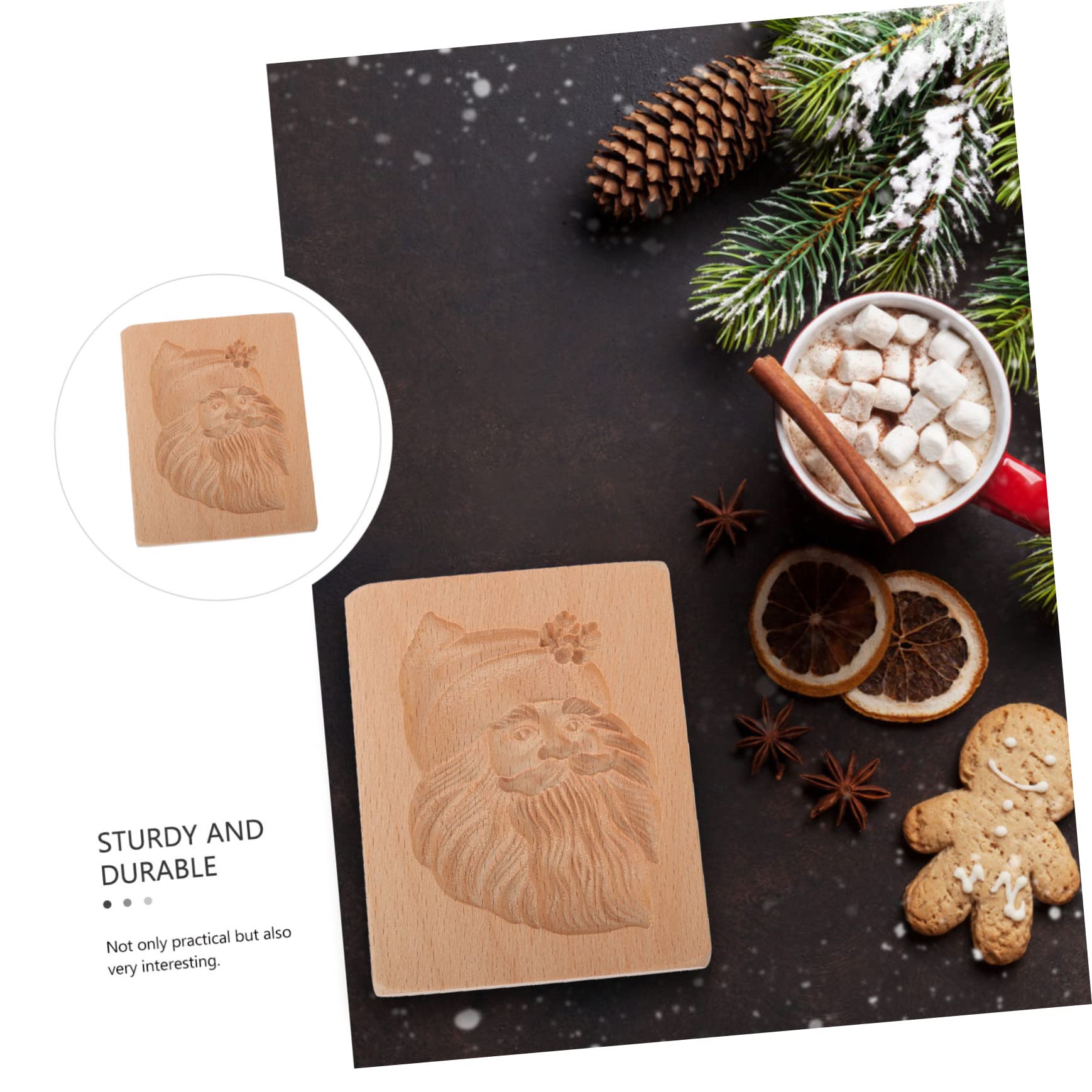 Keksausstecher, Keksformen aus Holz, Kekse, 1 Stück, Holzplätzchen, Weihnachtskekse, Prägung, Plätzchen, Weihnachtsmann, Chiffon, Kuchen, Schokolade