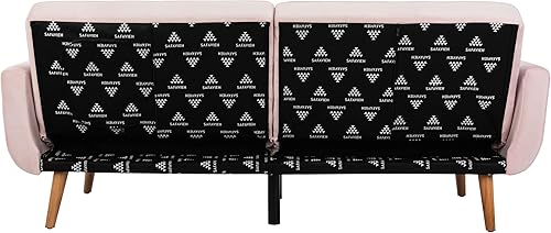 Miniatura 5 de Safavieh Home Bushwick - Sofá cama convertible plegable gris y marrón de 82.7 pulgadas Rubor / Natural,azul marino /