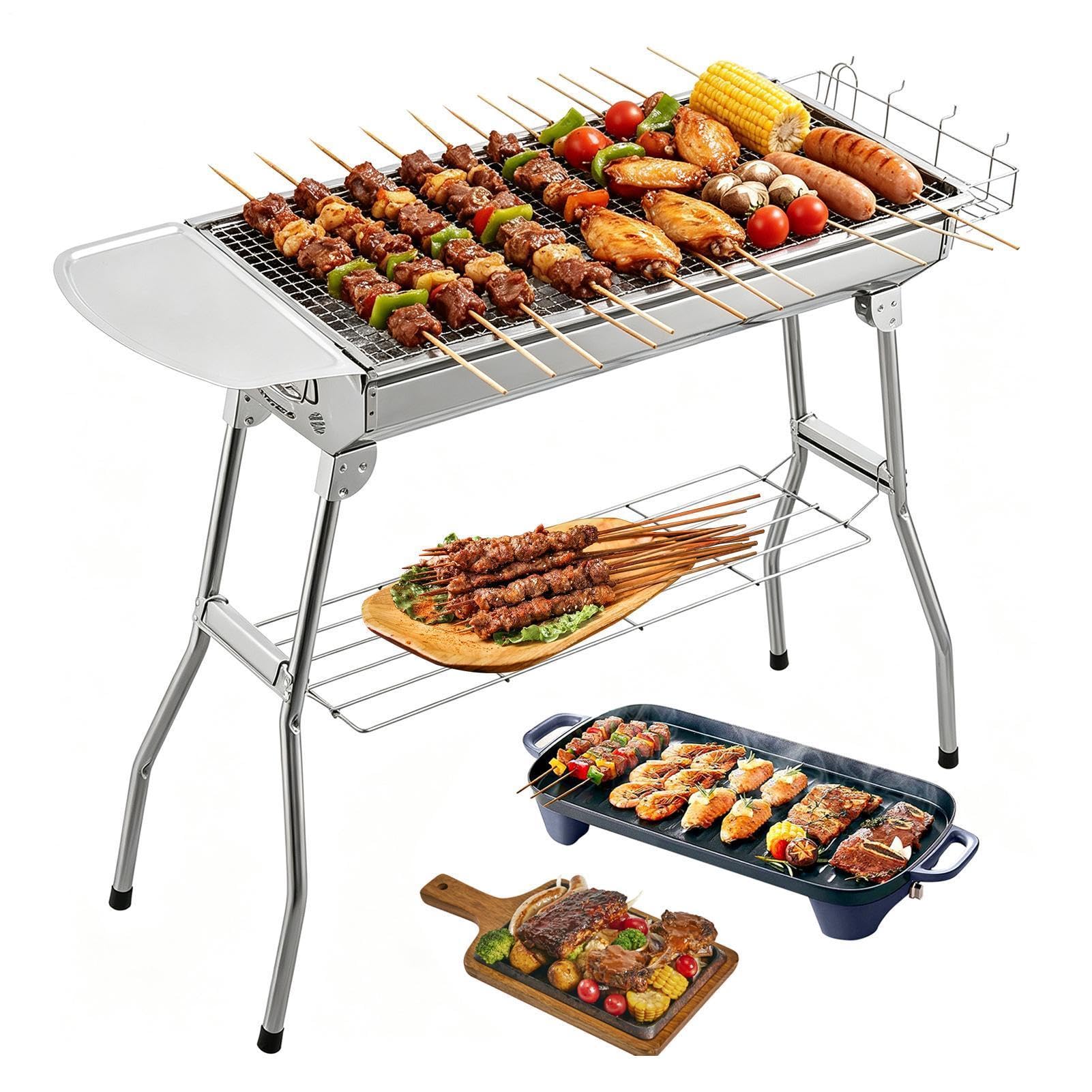 Przenośny grill kempingowy ze stali nierdzewnej składany piec wędzarniczy