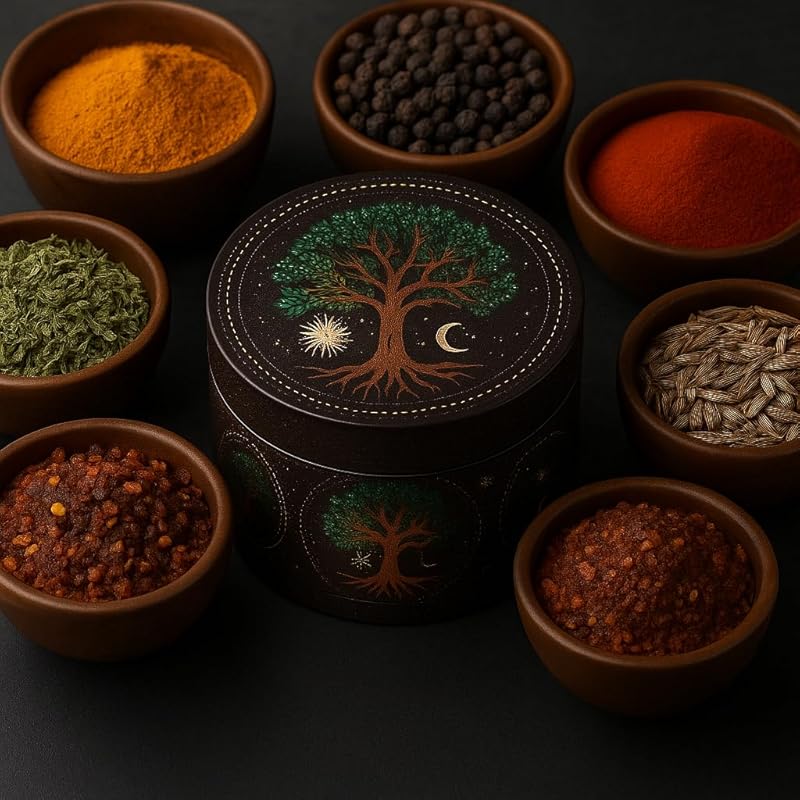 Spice Grinder, Manual Pepper Mill, Adjustable Metal Grinders, Essential for Kitchen (Tree)