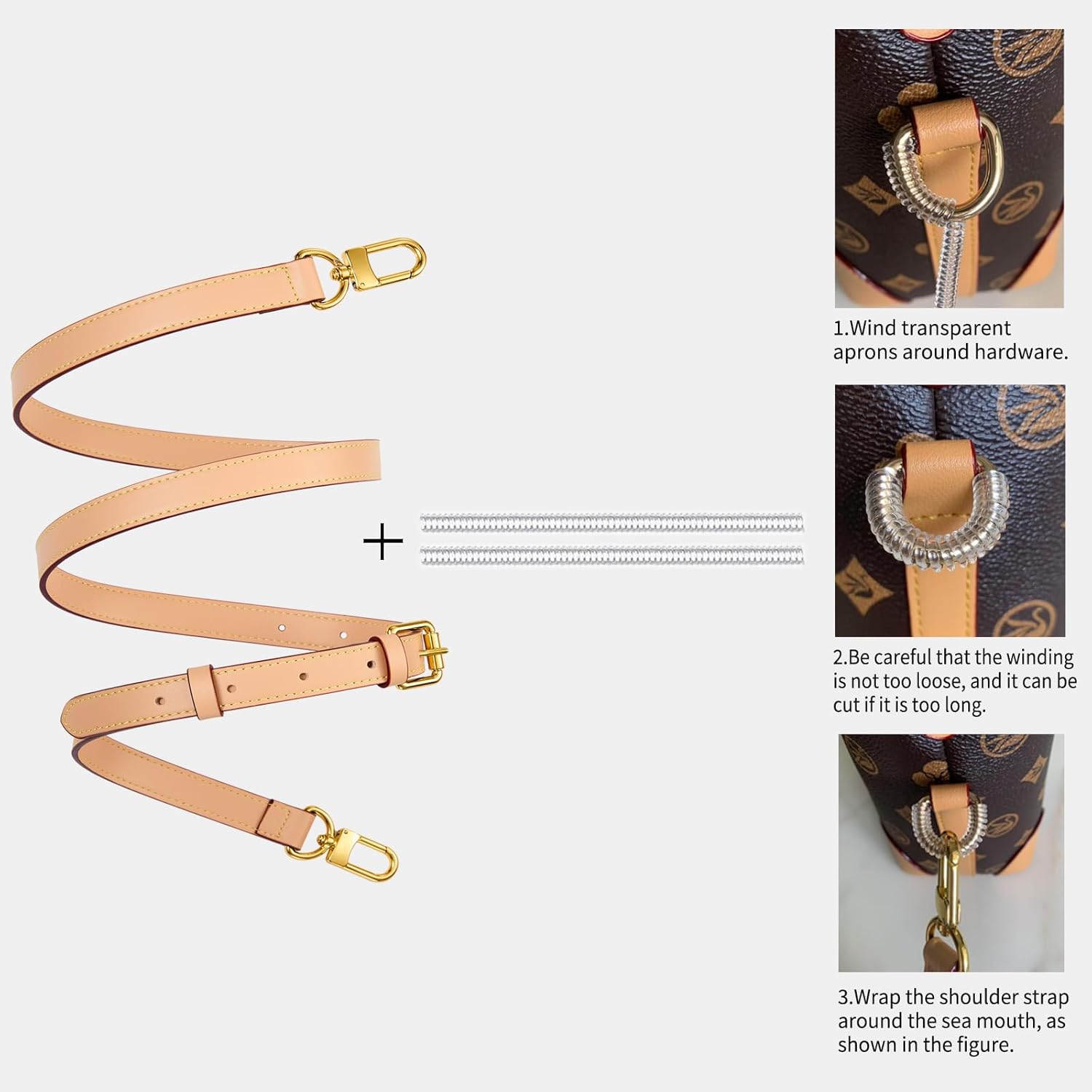 Genuine Vachetta Leather Crossbody Strap | Adjustable Replacement Shoulder Strap for Handbags, Purses & Clutches