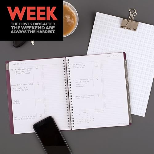 Miniatura 4 de AT-A-GLANCE Agenda 2022-2023, semanal y mensual académica, 7 x 8-34 pulgadas, mediano, elevación, bayas (75545P5623)