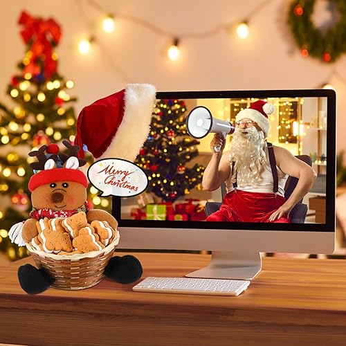 Miniatura 6 de 4 cestas de almacenamiento de dulces de Navidad, Papá Noel, reno, muñeco de nieve, pingüino, cesta de caramelos, decoración de Navidad, cuenco de