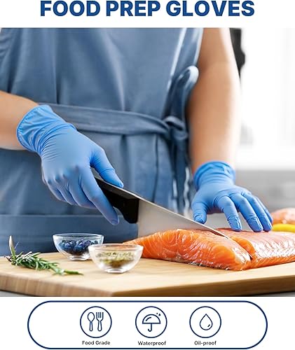 Miniatura 5 de Schneider Vinyl Synthetic Exam Gloves, Blue, 4mil, Powder-Free, Latex-Free, Disposable Glove for Medical, Food Prep, Cleaning