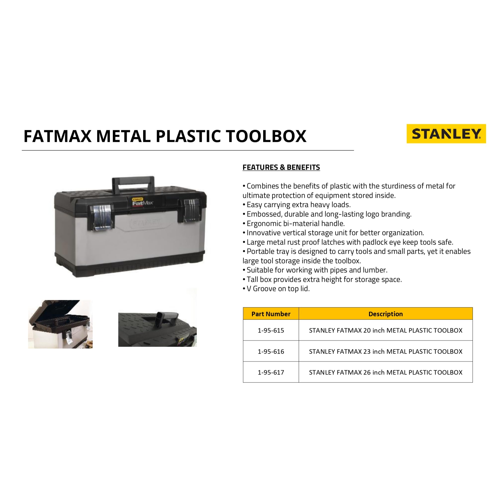 STANLEY 1-95-615 Cassetta Porta Utensili Fatmax, 20"