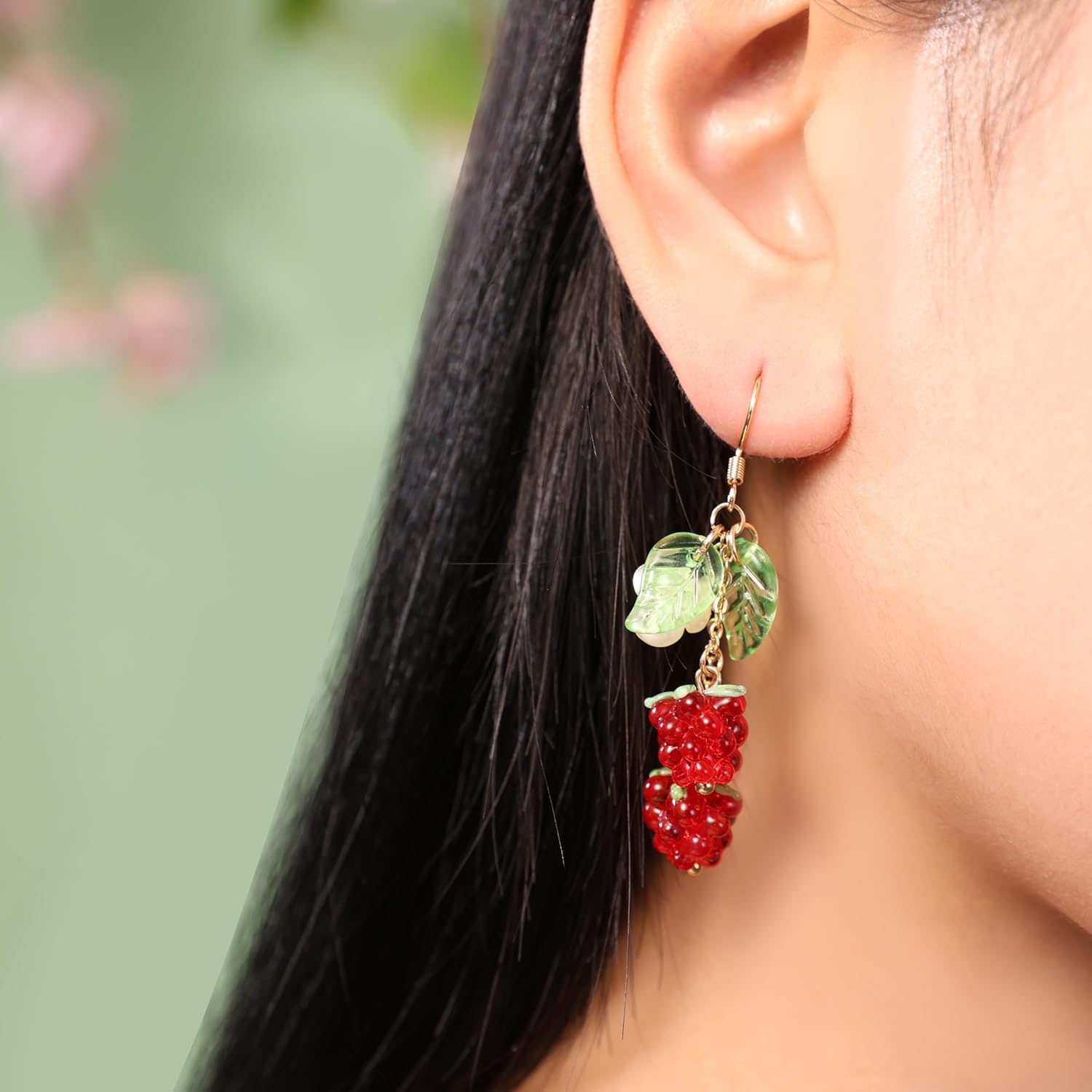 Fruit Earring Strawberry Lemon Orange Grape Cherry Raspberry Pomegranate Lightweight Trendy Drop Dangle Accessories for Women - Image 3