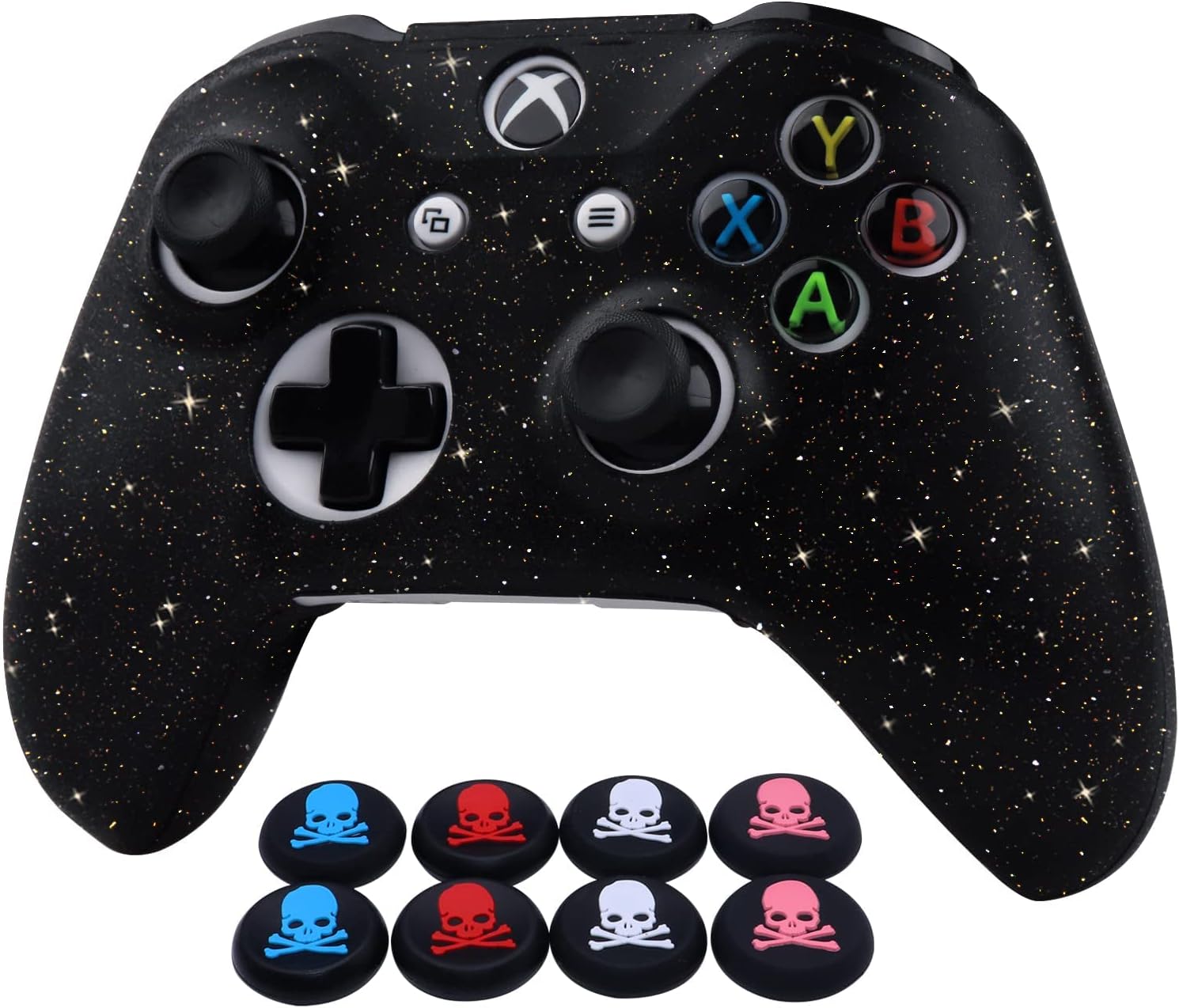 ROTOMOON Xbox One Glitter Silicone Controller Skins with 8 Thumb Grips