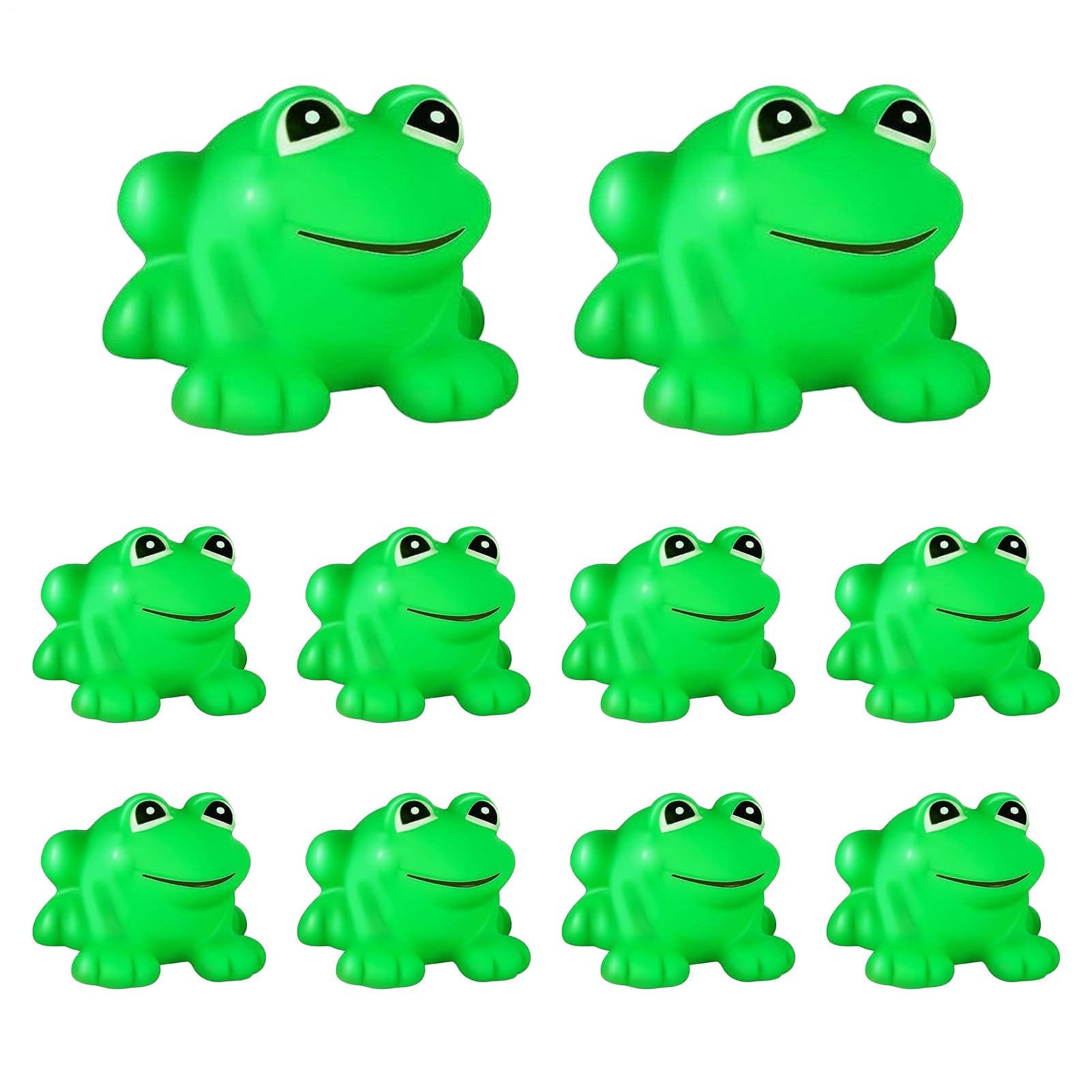 Realistic Frog - Frogs Squeak And Floating Rubber Bath Toy,10x Mini Squeak Float Shower Swimming Bathtub Pool Decoration Miniature -For Cake Decoration Classroom Carnival Prizes