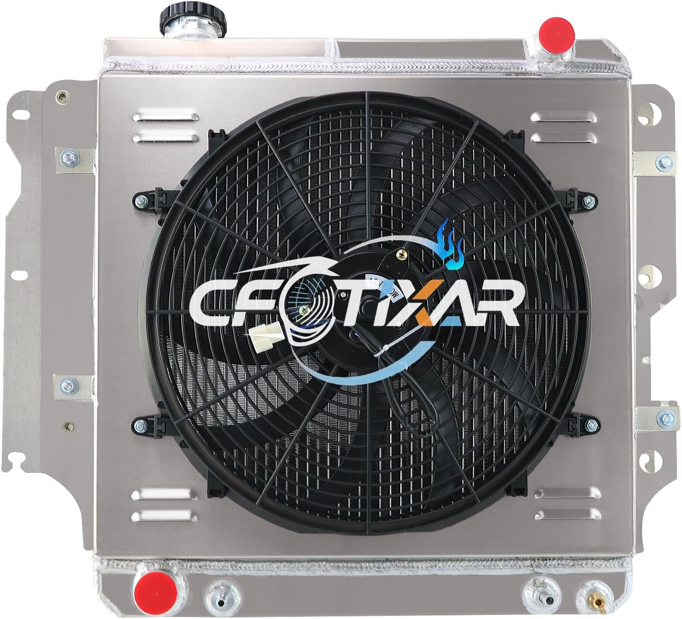 3 Row Aluminum Radiator Shroud Fan For 1987-2006 Jeep Wrangler TJ YJ L4 L6 CC2101 Full Aluminum Radiator for 87 88 89 90 91 92 93 94 95 96 97 98 99 00 01 02 03 04 05 06 Radiators Radiador