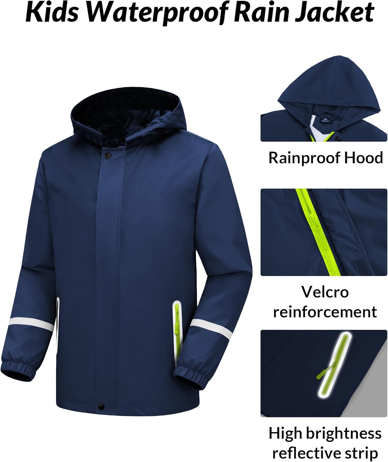 Kids Rain Suit Boys Girls Waterproof Lightweight Raincoat and Pant Rain Gear for Camping Hiking