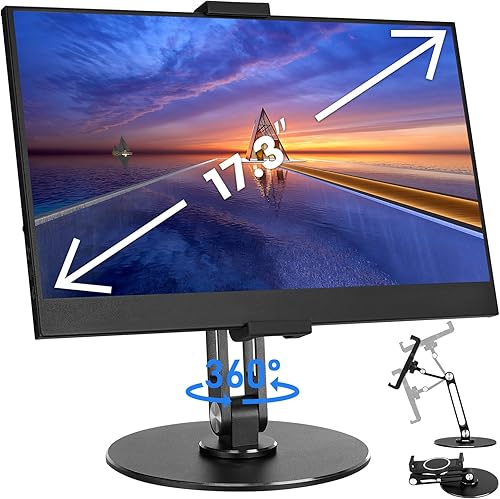 Purboah Soporte para tablet para iPad, soporte portátil para monitor de 15.6 pulgadas, 17.3 pulgadas, soporte giratorio para quiosco minorista con